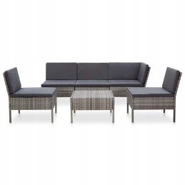 6-osaline rotangist lamamistoolikomplekt - hall/antratsiit, 60x60x35cm