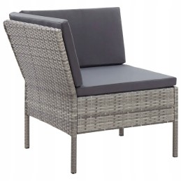 6-osaline rotangist lamamistoolikomplekt - hall/antratsiit, 60x60x35cm