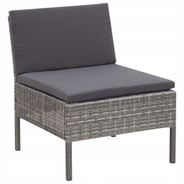 6-osaline rotangist lamamistoolikomplekt - hall/antratsiit, 60x60x35cm