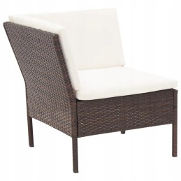 Brown PE rattan lounge set, 6 pieces