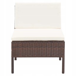 Brown PE rattan lounge set, 6 pieces