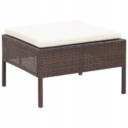 Brown PE rattan lounge set, 6 pieces