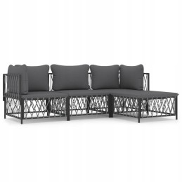 Vidaxl 4 dalių sodo poilsio komplektas, su pagalvėlėmis, antracitas, 3186