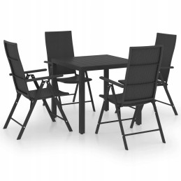 5 Piece Garden Furniture Set, Black