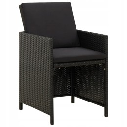 Vidaxl 5 Piece Garden Lounge Set with Cushions Poly Rattan Black 3095