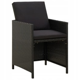 Vidaxl 5 Piece Garden Lounge Set with Cushions Poly Rattan Black 3095