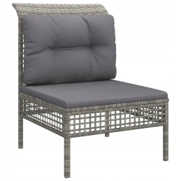 6-piece garden lounge set, cushions, grey, rattan pe