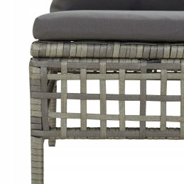 6-piece garden lounge set, cushions, grey, rattan pe