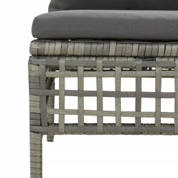 6-piece garden lounge set, cushions, grey, rattan pe