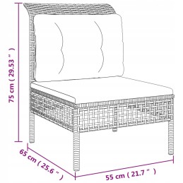 6-osaline aediivani komplekt, padjad, hall, täisrotangist