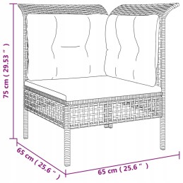 6-piece garden lounge set, cushions, grey, rattan pe