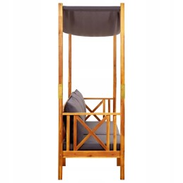 Vidaxl Garden Bench with Canopy and Footrests Solid Acacia Wood
