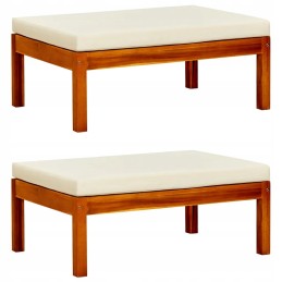Vidaxl Garden Bench with Canopy and Footrests Solid Acacia Wood