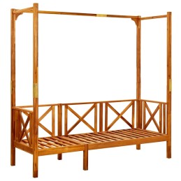 Vidaxl Garden Bench with Canopy and Footrests Solid Acacia Wood