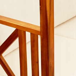Vidaxl aiapink varikatuse ja jalatugedega, akaatsia täispuidust
