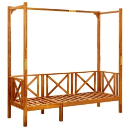 Vidaxl Garden Bench with Canopy and Footrests Solid Acacia Wood