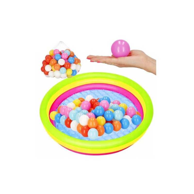 Apvalus vandens pripučiamas baseinas 2-3 metų vaikams su kamuoliukais, 100 vnt.