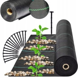 Juoda revento agrotekstilė 1,6 m x 50 m / 70g/m2 + inkarai 50 vnt.