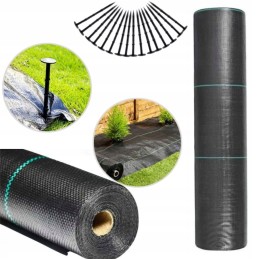 Juoda revento agrotekstilė 1,6 m x 50 m / 70g/m2 + inkarai 50 vnt.