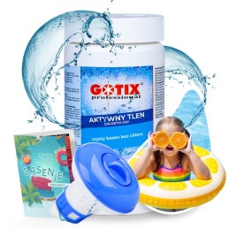 Švarus baseinas be chloro aktyvaus deguonies chlortix oxy baseino 1kg dozatorius