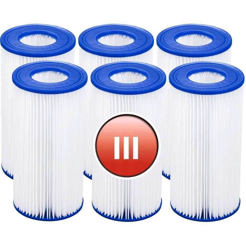 6 x III tipo filtras Bestway 58012 baseino siurbliui