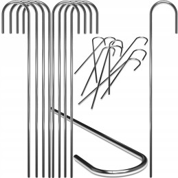 Cinkuoto metalo kaiščiai agrotekstilei, agrotekstilei, inkariniai kaiščiai, 15 cm, 100 vnt.