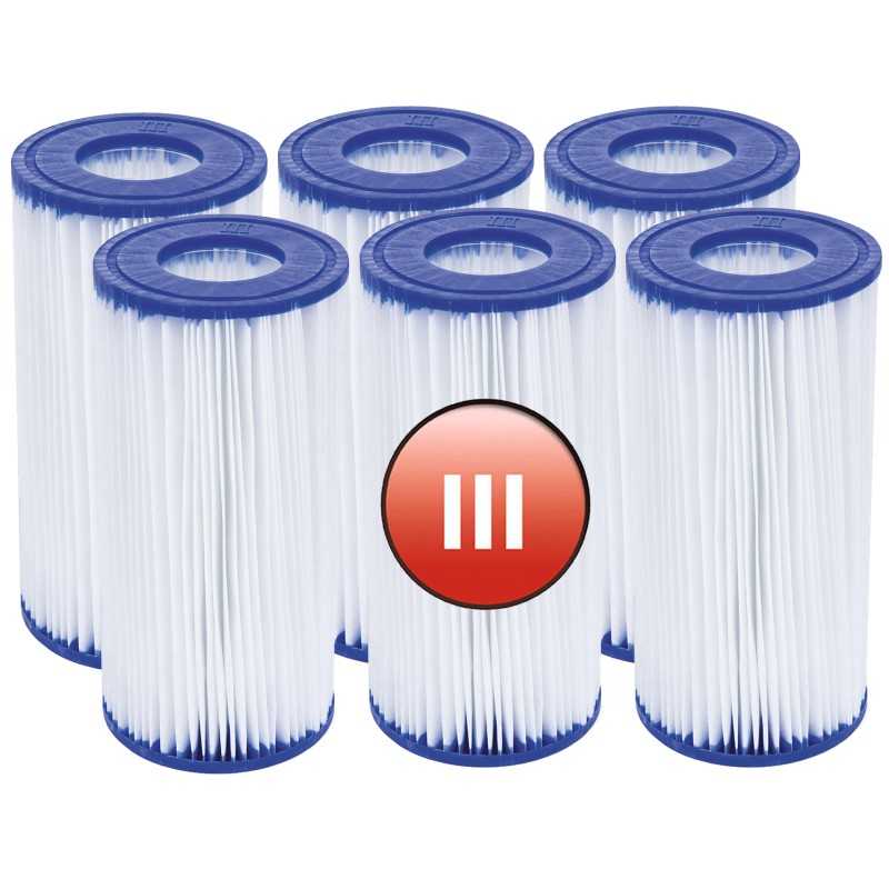 6 x III tipo filtrų rinkinys Bestway 58012 baseino siurbliui