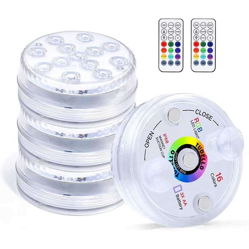 4x povandeninis LED baseino apšvietimas, nuotolinio valdymo pultas