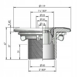 Sieninis įleidimo antgalis surenkamam baseinui