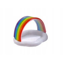 Ovalus baseinas su stogu, debesis, vaivorykštė, pripučiamas irklavimo baseinas, vasara