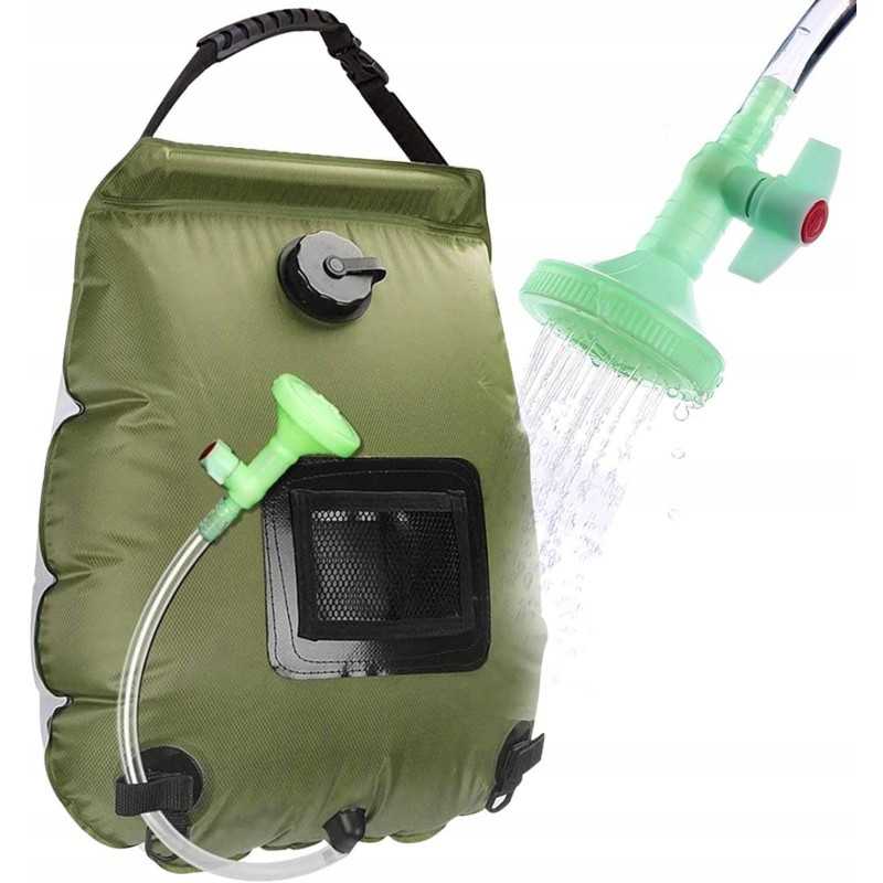 Saulės turizmo dušo nešiojamasis 20l vožtuvas