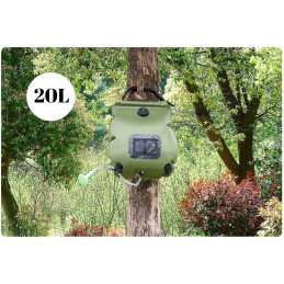 Saulės turizmo dušo nešiojamasis 20l vožtuvas