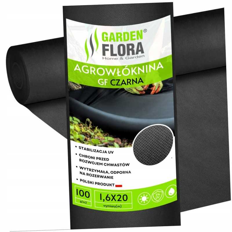 Juoda agrotekstilė 1,6m x 20mb 100g/m2 uv