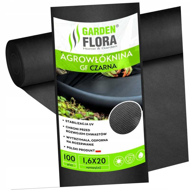 Juoda agrotekstilė 1,6m x 20mb 100g/m2 uv