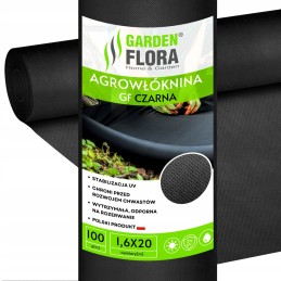 Juoda agrotekstilė 1,6m x 20mb 100g/m2 uv
