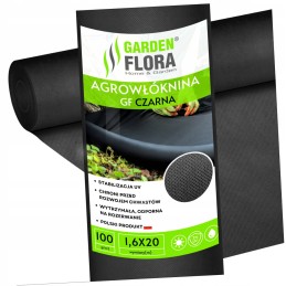 Juoda agrotekstilė 1,6m x 20mb 100g/m2 uv