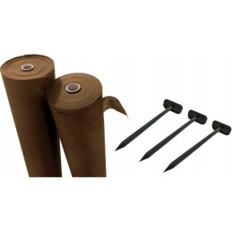 Agrotekstilės mulčiavimas gf uv p-50 0,8x50mb ruda + kaiščiai 12,5cm 100 vnt