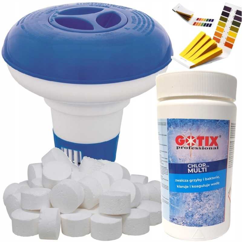 ?chloras sūkuriniam baseinui, tabletės, baseino chemijos rinkinys su dozatoriumi, 1kg?