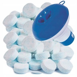 ?chloras sūkuriniam baseinui, tabletės, baseino chemijos rinkinys su dozatoriumi, 1kg?