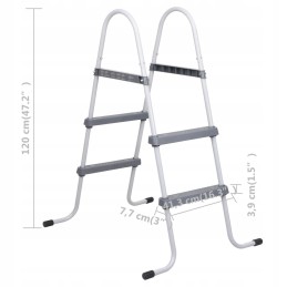 Pool ladder gray 84 cm steel
