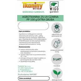 Agrotekstilė juoda ypač stora pp uv 100g/m2 270cm 1mb