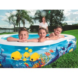 Pripučiamas baseinas vaikams, sodo šeimos baseinas 262x157x46cm bestway