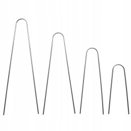Metaliniai smeigtukai įvairių tipų agrotekstilei, agrotekstilei ir geotekstilei tvirtinti prie žemės, taip pat smeigtukai kurmių