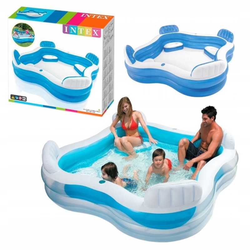 Sodo baseinas 4 žmonėms, didelis, 229 x 229, pripučiamas intex
