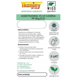 Agrotkanina juoda eko pp uv 80g m2 160cm 25mb