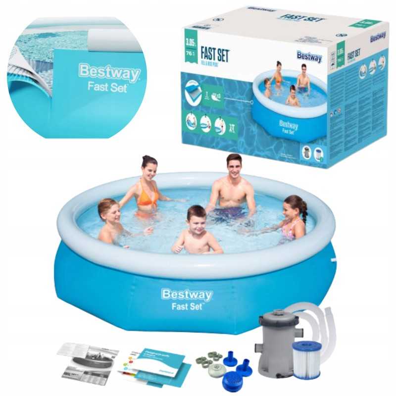 Bestway apvalus išsiplėtimo baseinas 305x76cm siurblys