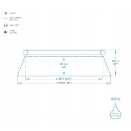 Bestway apvalus išsiplėtimo baseino komplektas su filtro siurbliu, 244 x 305 cm, sodas