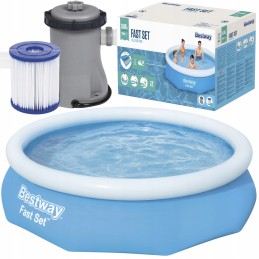 Bestway apvalus išsiplėtimo baseino komplektas su filtro siurbliu, 244 x 305 cm, sodas