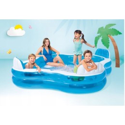 Didelis pripučiamas baseinas su intex sėdynėmis 4 žmonėms