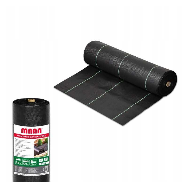 Žemės ūkio audinys mulčiavimas nuo piktžolių juoda 60 x 10000 cm 70 g m2